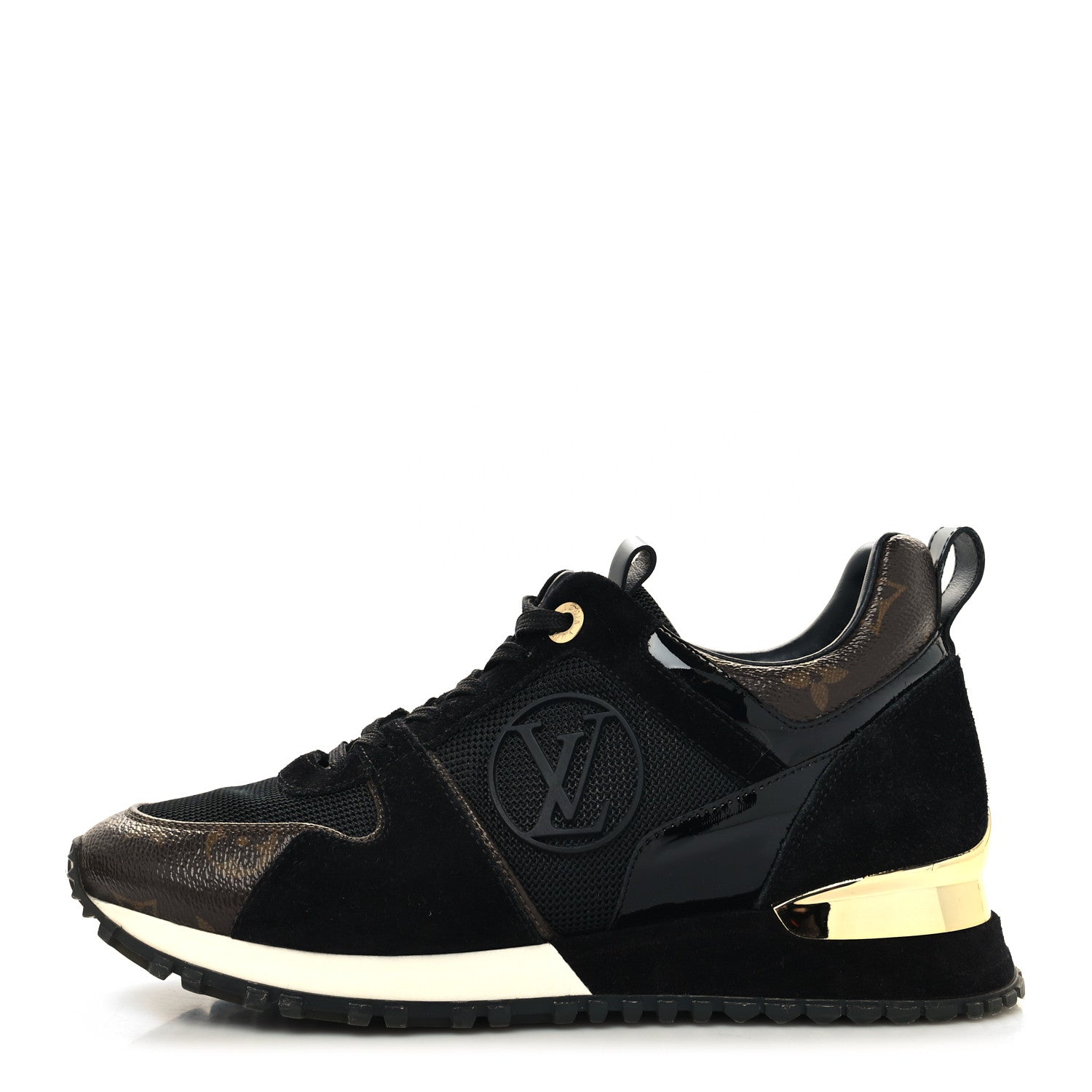Louis Vuitton Suede Monogram Run Away Sneakers 37 Black 1 of 7