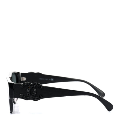 Chanel Acetate Crystal Baguette Chain CC Sunglasses 5454-Q-A Black 3 of 7