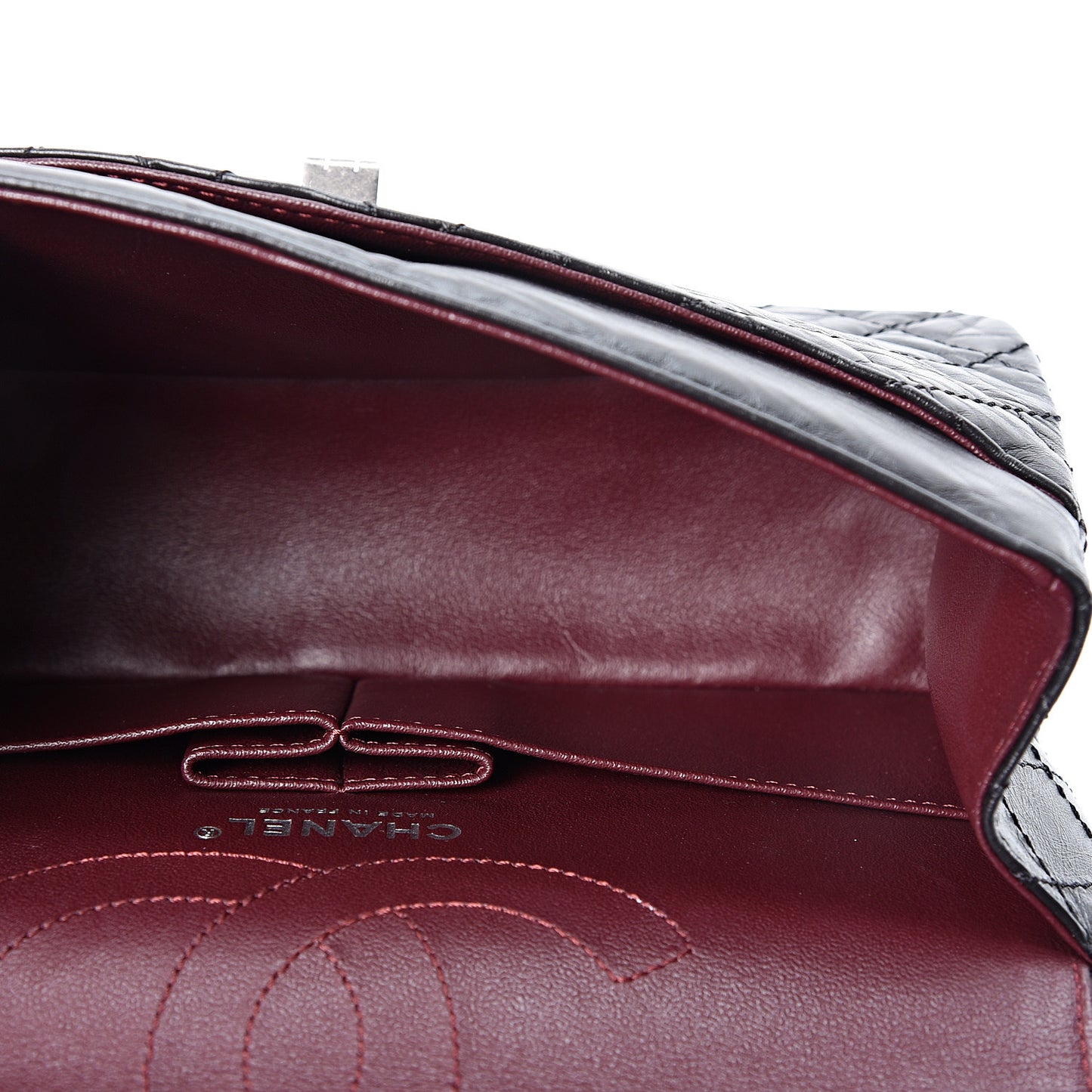 Aged Calfskin Quilted 2.55 Reissue 225 Flap Black