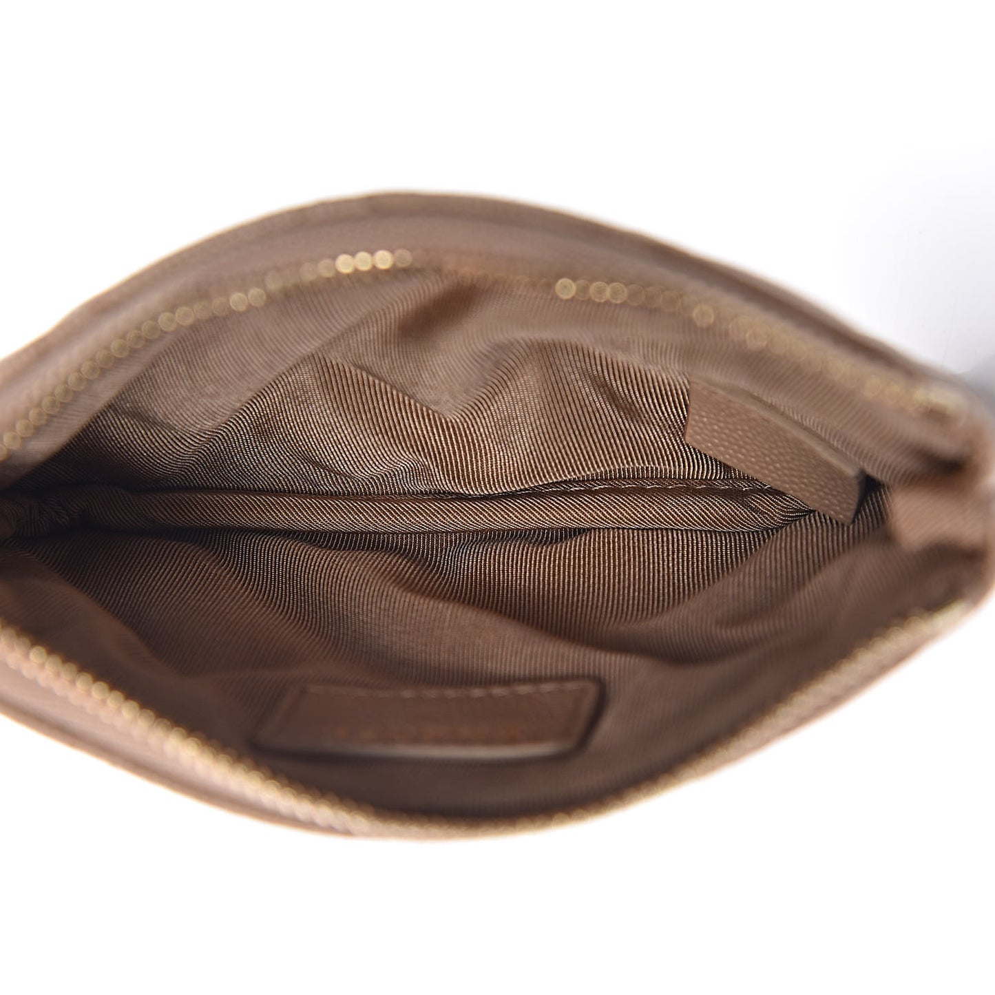 Caviar Quilted Small Cosmetic Case Beige