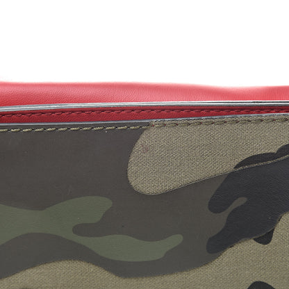 Valentino Garavani Nappa Canvas Camouflage Rockstud Wristlet Clutch Verde Rouge 9 of 12