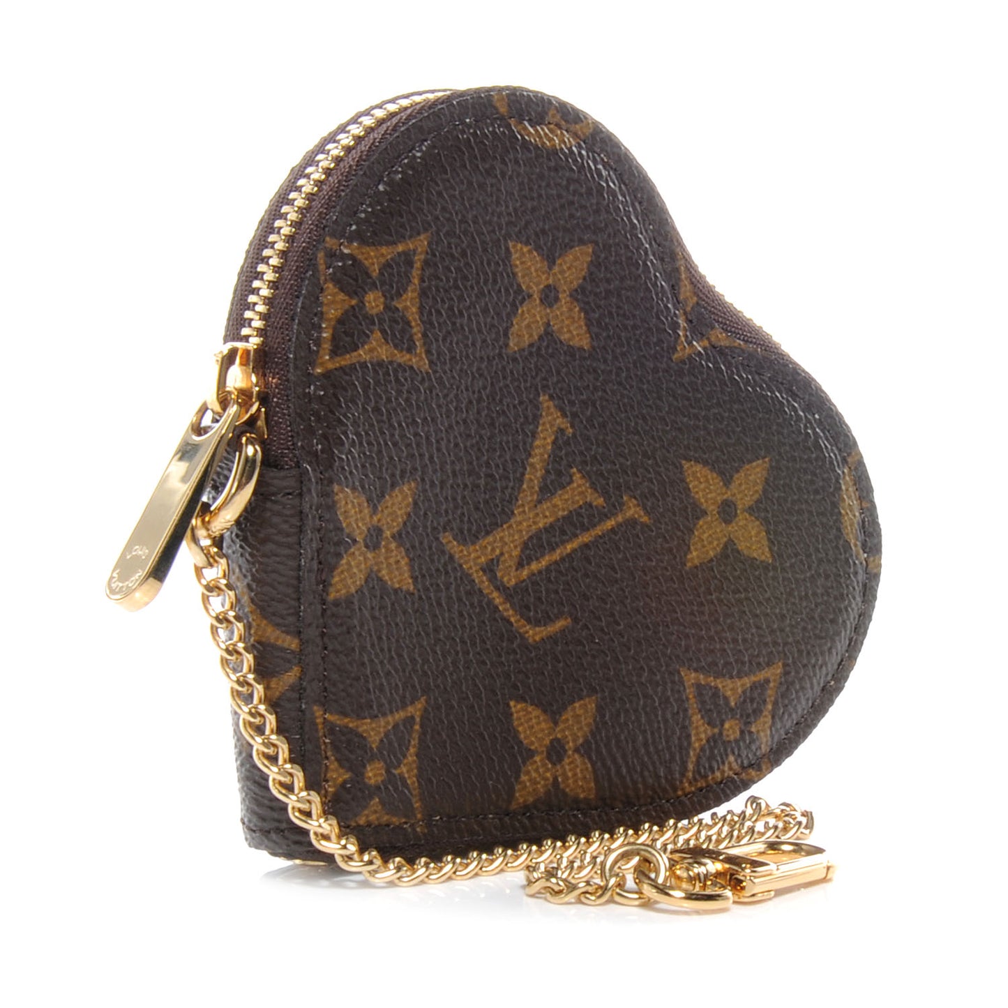 Monogram Leopard Coeur Heart Coin Purse Blanc Corail