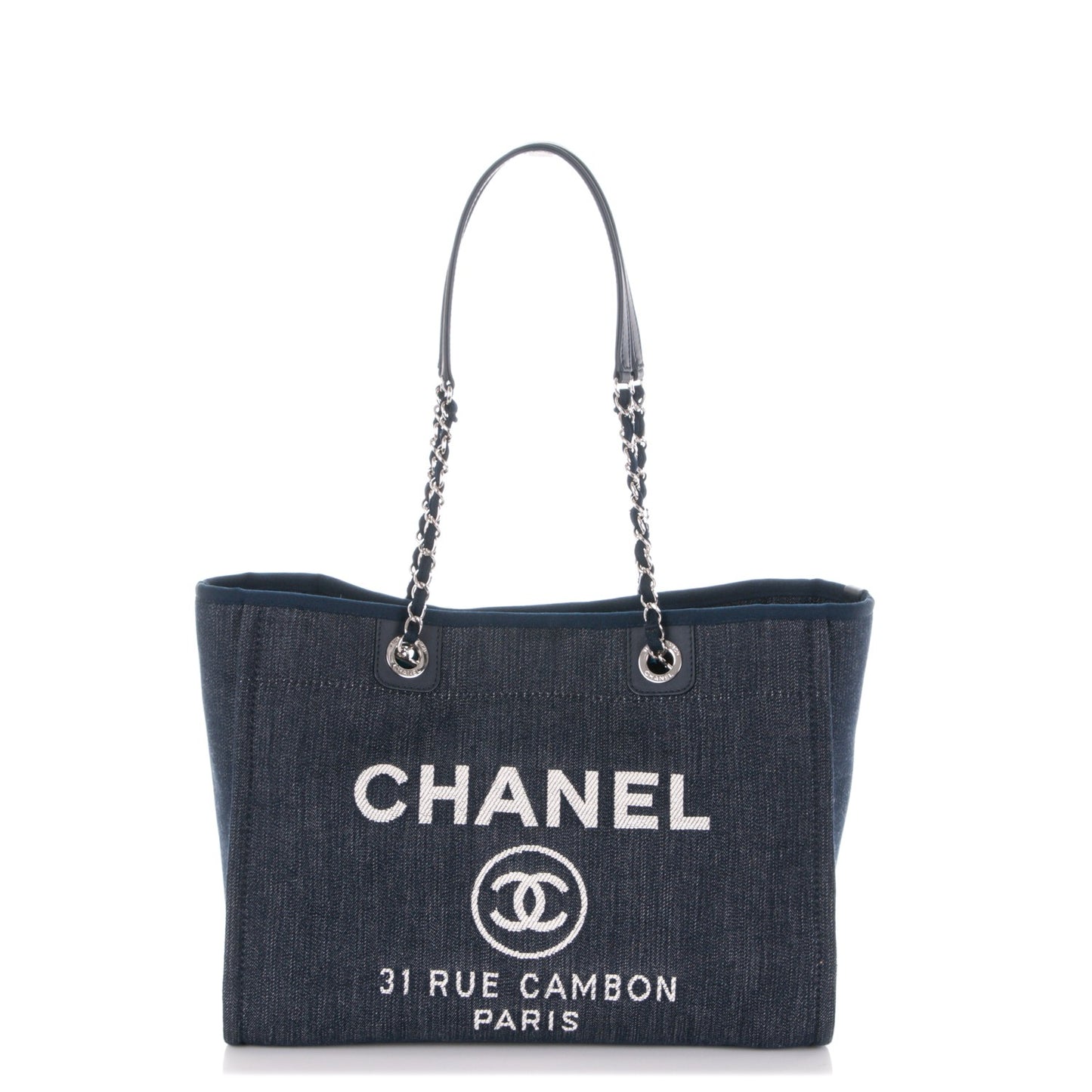 Canvas Small Deauville Tote Dark Blue