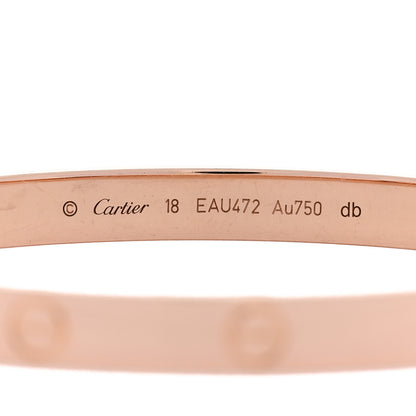 Cartier 18K Pink Gold LOVE Bracelet 18 6 of 8
