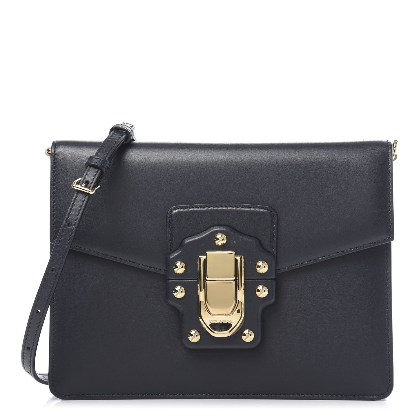 Calfskin Lucia Satchel Dark Blue