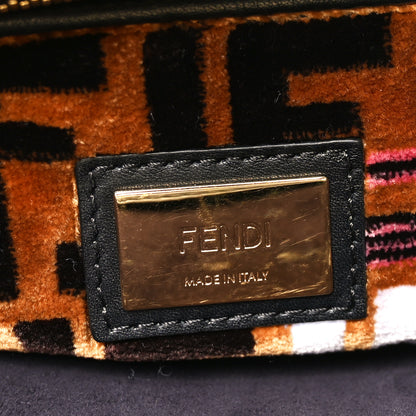 Fendi Calfskin Velvet Fun Fair Medium Peekaboo Iconic Satchel Night Blue Multicolor 6 of 10