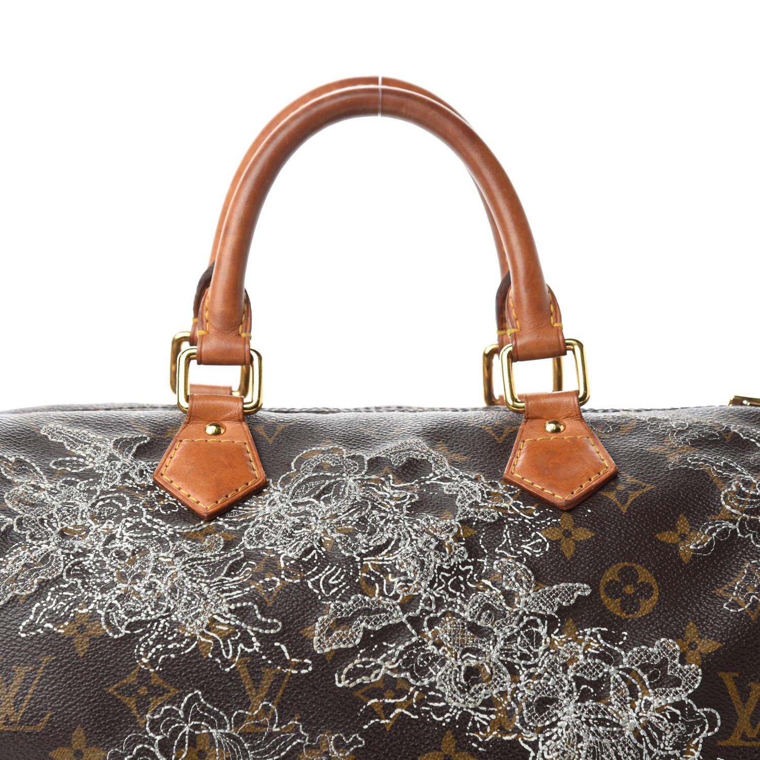 Louis Vuitton Monogram Dentelle Speedy 30 Silver 10 of 10