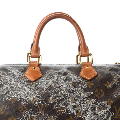 Louis Vuitton Monogram Dentelle Speedy 30 Silver 10 of 10