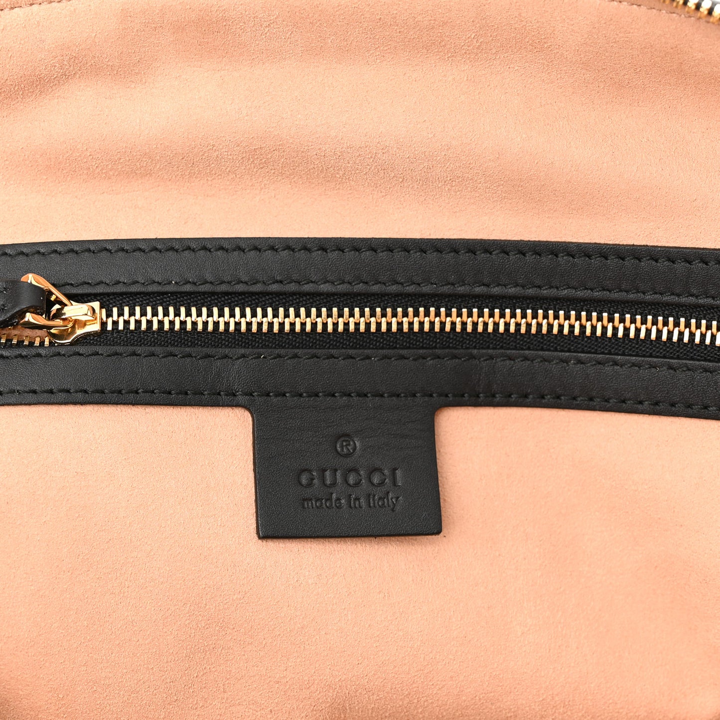 Suede Patent Web Medium Ophidia Top Handle Dome Bag Nocciola Black