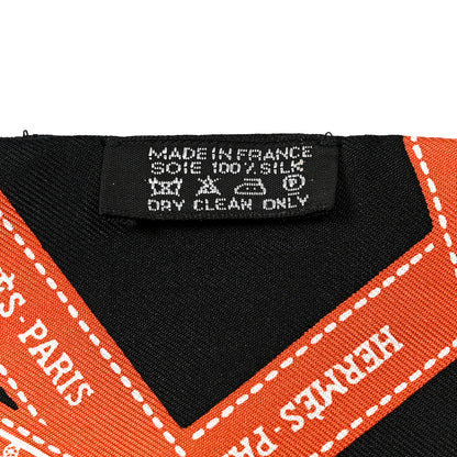 Hermes Tie Black Orange 4 of 4