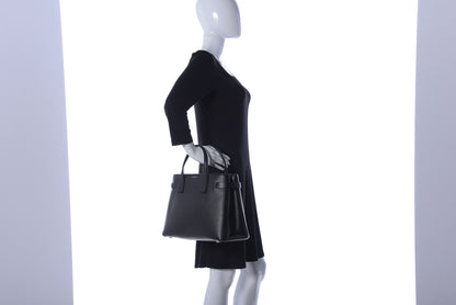 Burberry Derby Calfskin House Check Medium Banner Tote Black 3 of 16