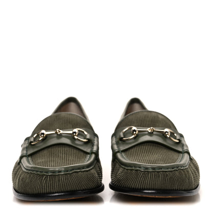 Gucci Corduroy Womens 1953 Horsebit Loafers 40 Sweet Military 3 of 10