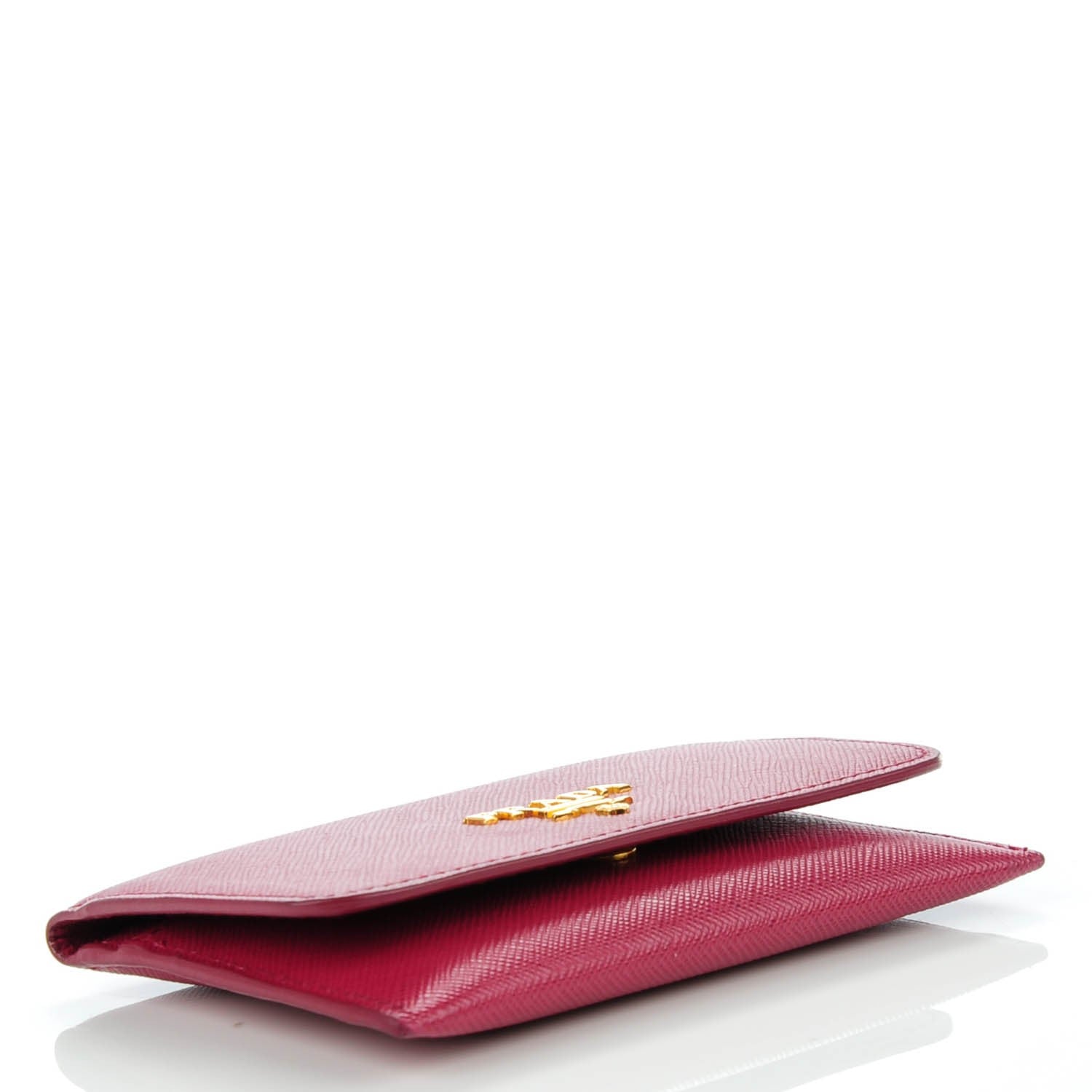 Prada Saffiano Metal Flap Card Holder Ibisco 4 of 9