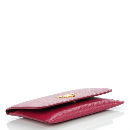 Prada Saffiano Metal Flap Card Holder Ibisco 4 of 9