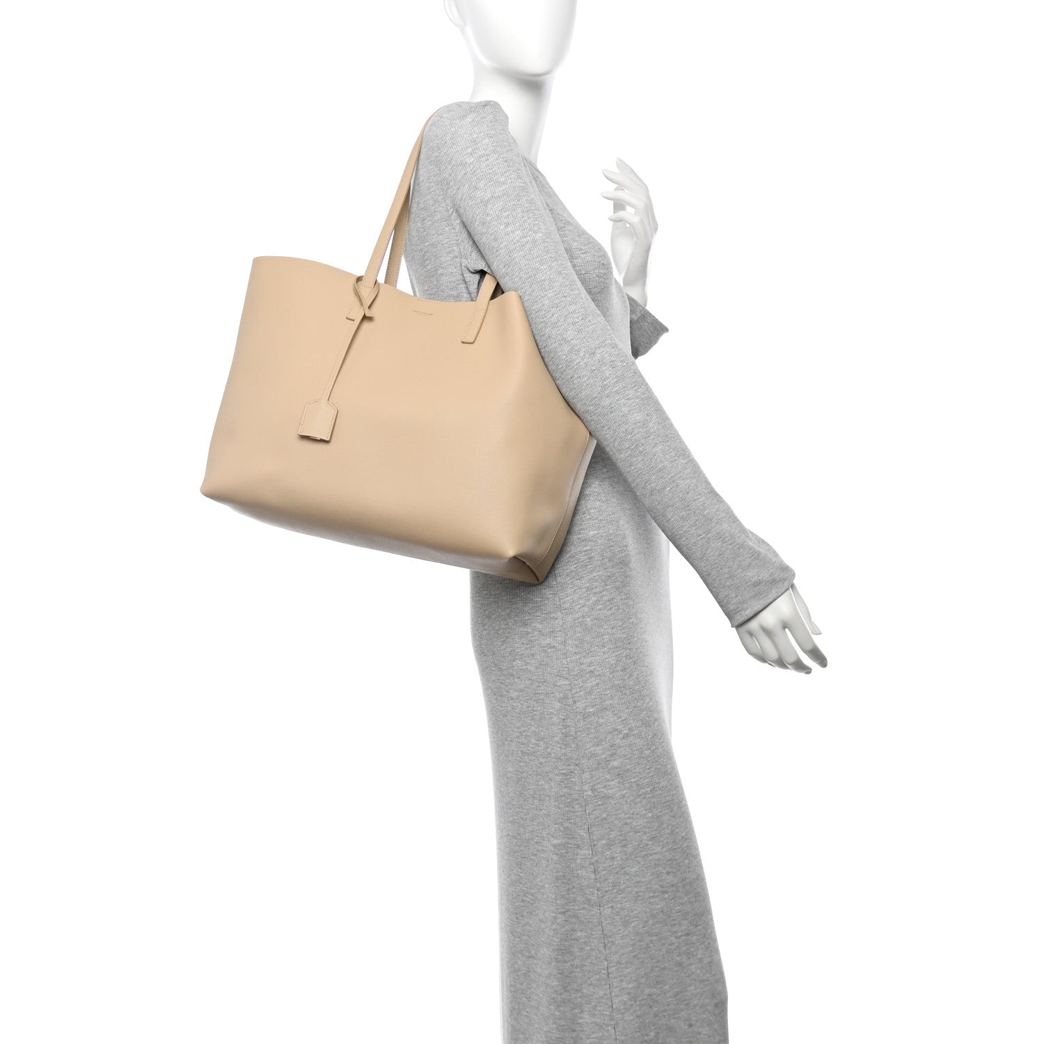 Saint Laurent Calfskin Large Shopping Tote Nude Powder 2 of 11
