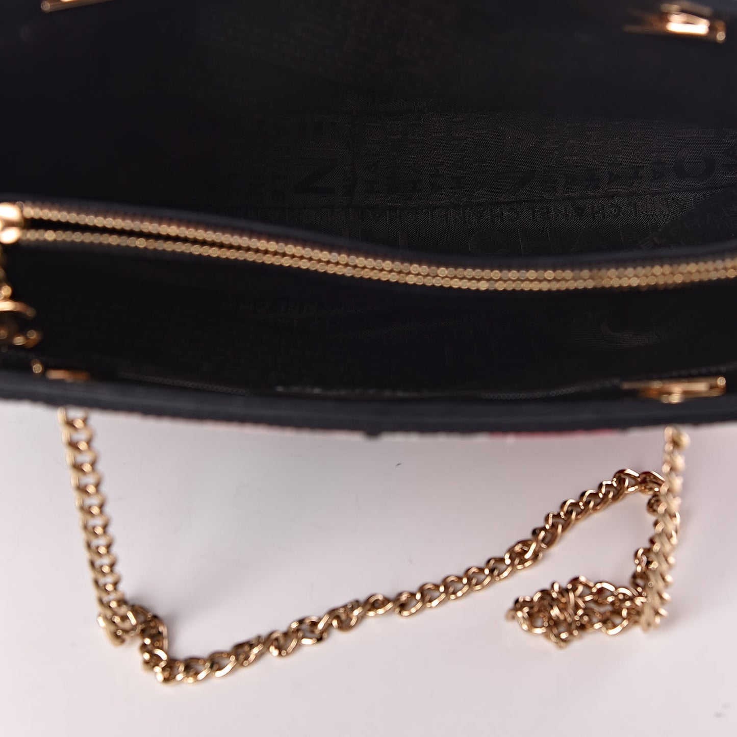 Needlepoint Precious Symbols Shoulder Bag Black