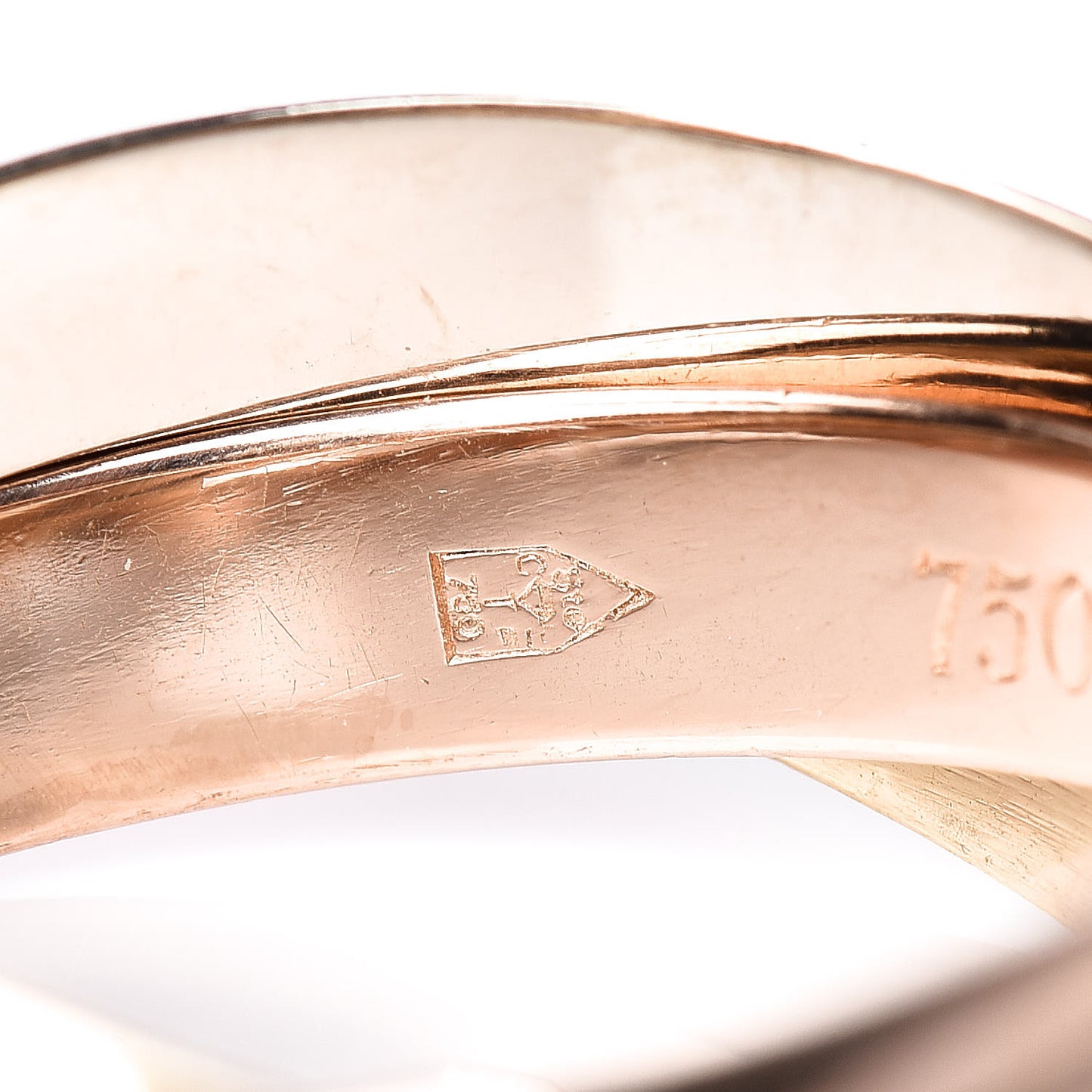 18K Pink Yellow White Gold Classic Les Must De Trinity Ring 51 5.75