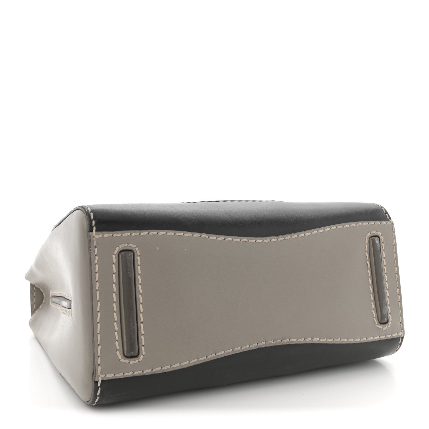 Prada Vitello Tri-Color Medium Sound Top Handle Satchel Grigio Black 4 of 15