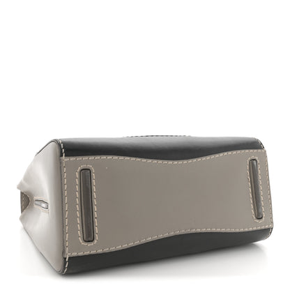 Prada Vitello Tri-Color Medium Sound Top Handle Satchel Grigio Black 4 of 15