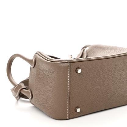 Hermes Taurillon Clemence Mini Lindy 20 Etoupe 8 of 10
