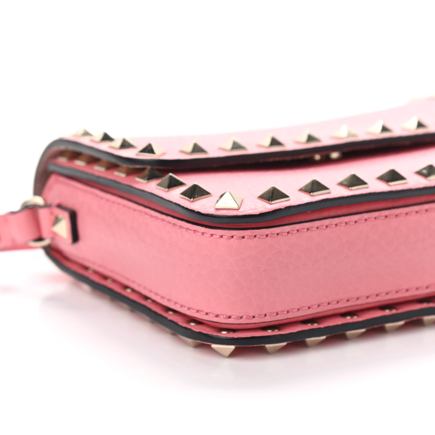 Valentino Garavani Pebbled Calfskin Rockstud Flap Crossbody Bag Paradise Rose 7 of 8