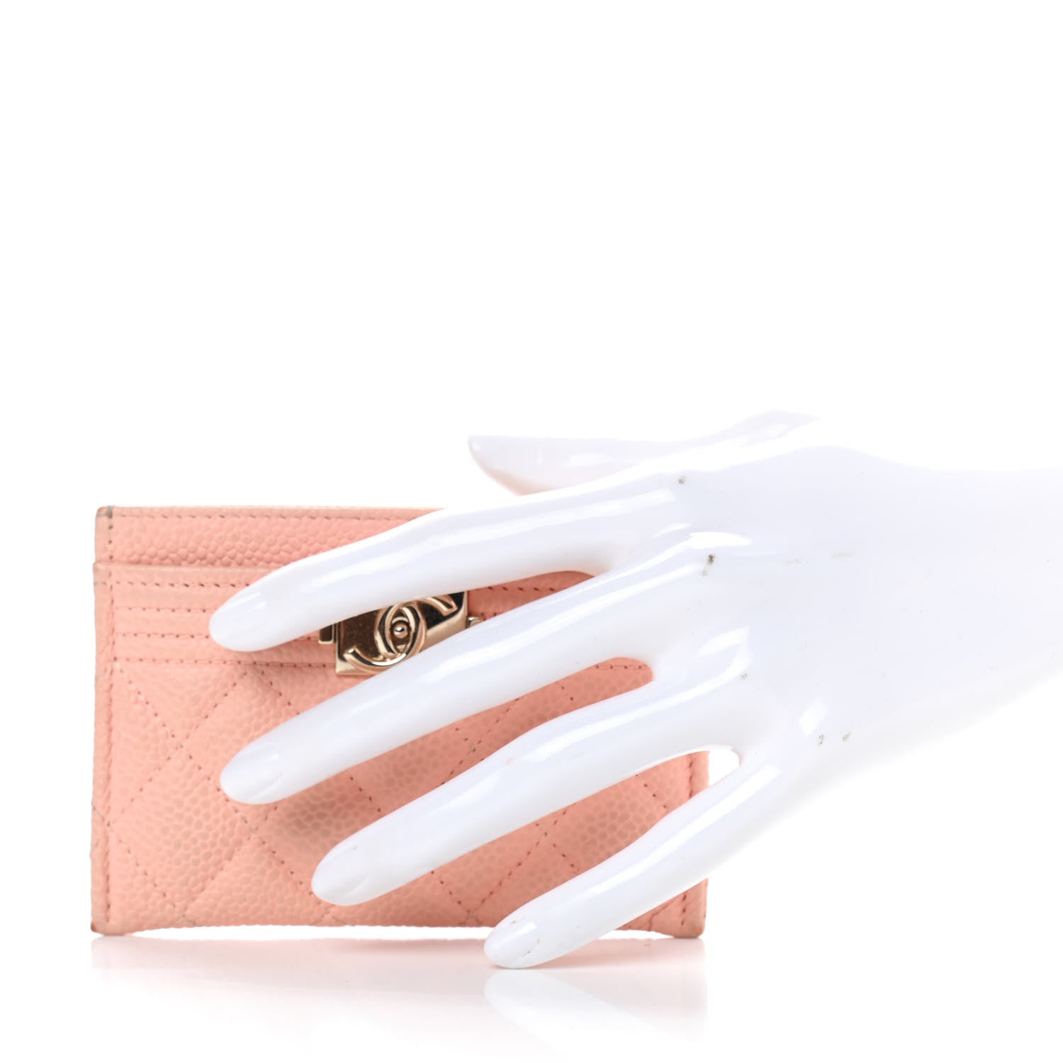 Chanel Caviar Quilted Boy Card Holder Light Pink 2 of 9