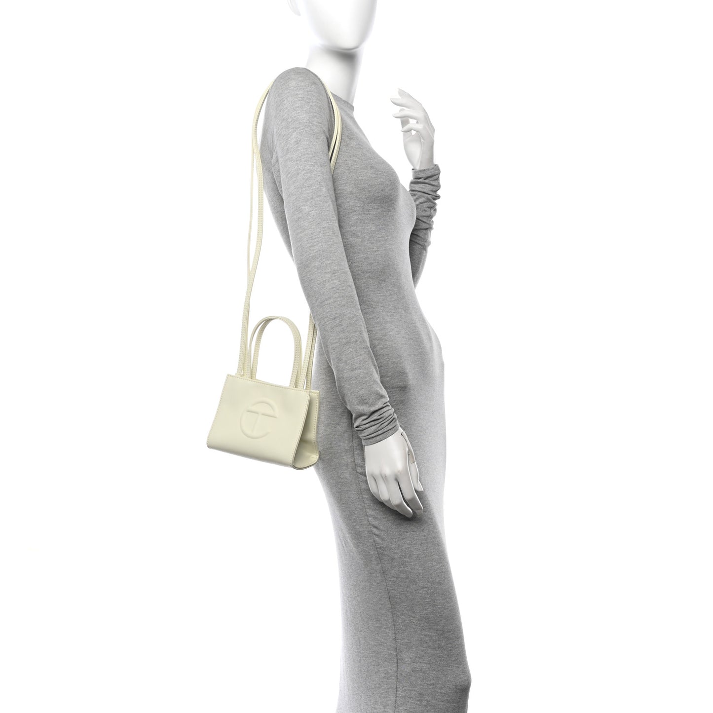 Vegan Leather Small Shopping Bag White