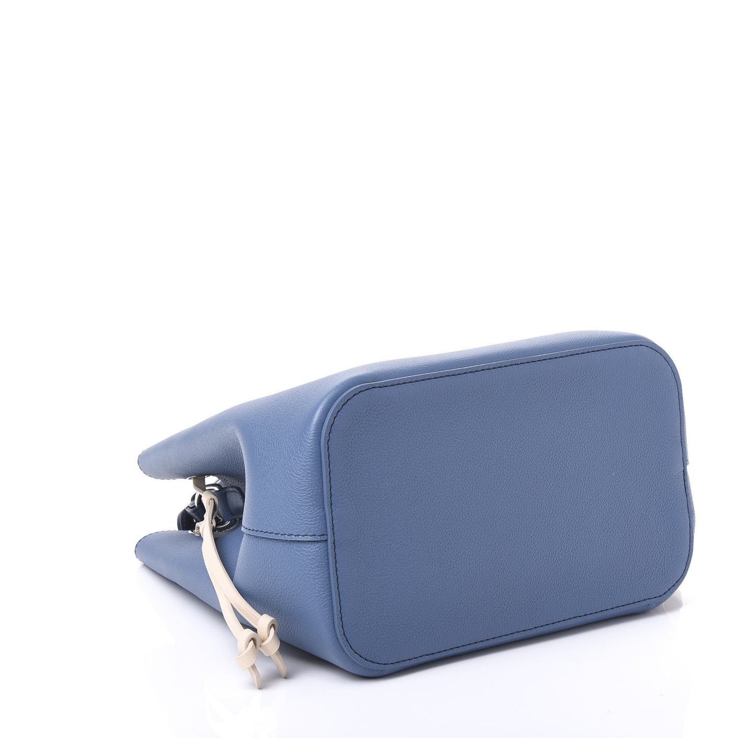 Calfskin Lockme Bucket Blue Jean