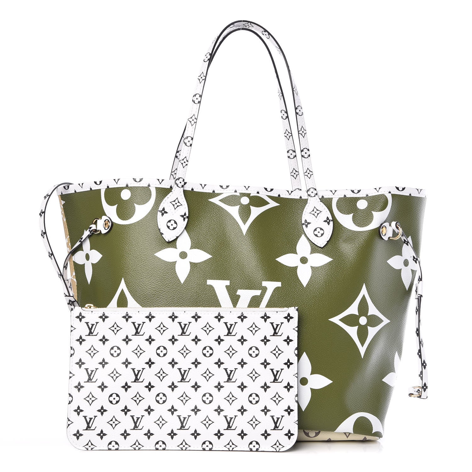 Louis Vuitton Monogram Giant Neverfull MM Kaki 1 of 10