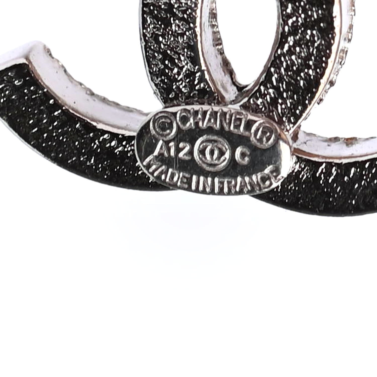 Chanel Crystal CC Earrings Silver 4 of 4