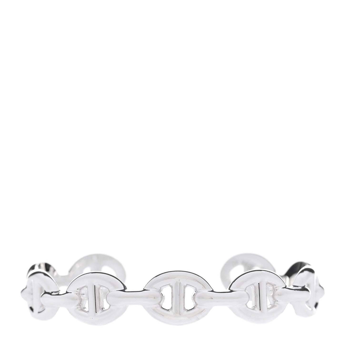 Sterling Silver MM Chaine d'Ancre Enchainee Cuff Bracelet SH