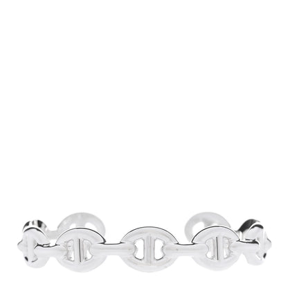Hermes Sterling Silver MM Chaine d'Ancre Enchainee Cuff Bracelet SH 1 of 6