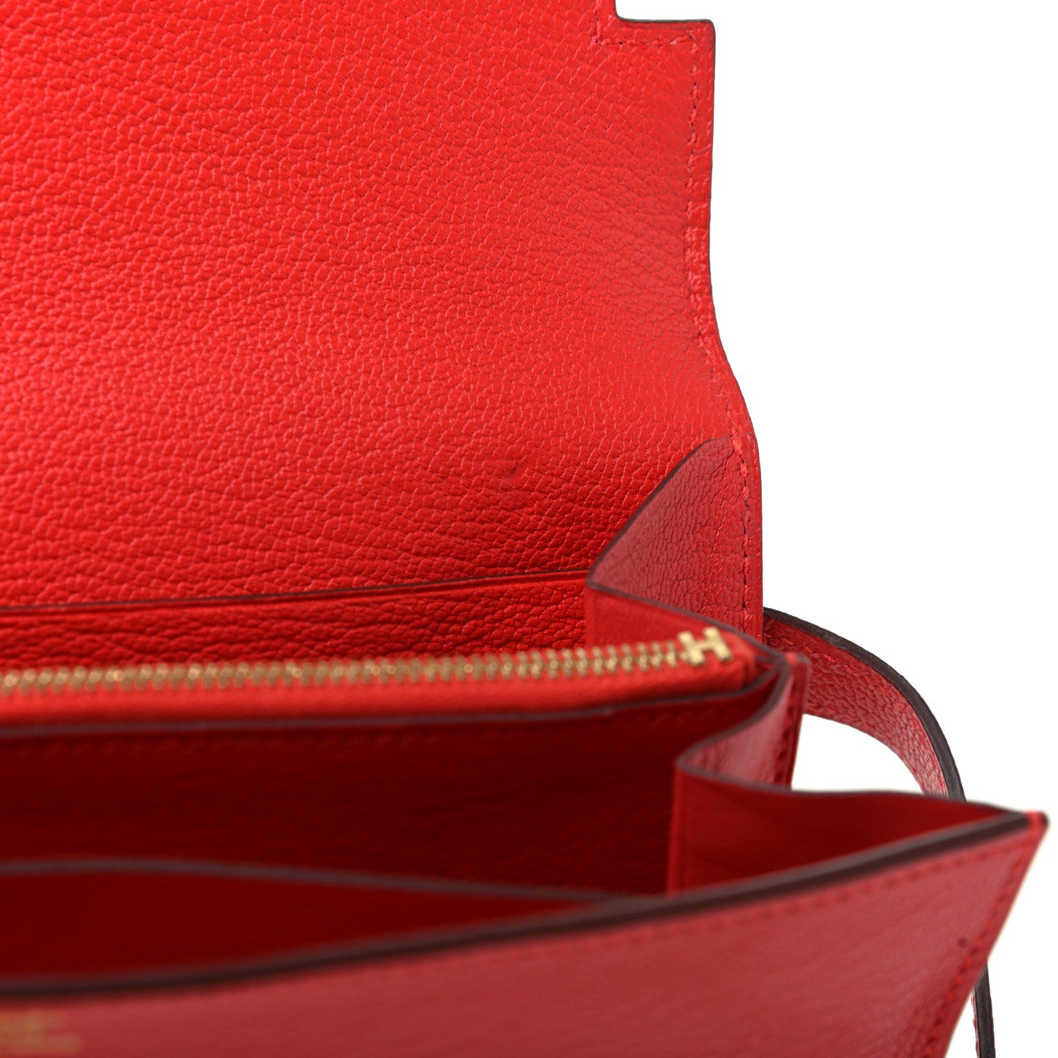 Hermes Chevre Mysore Kelly Longue Wallet Rouge Tomate 8 of 10