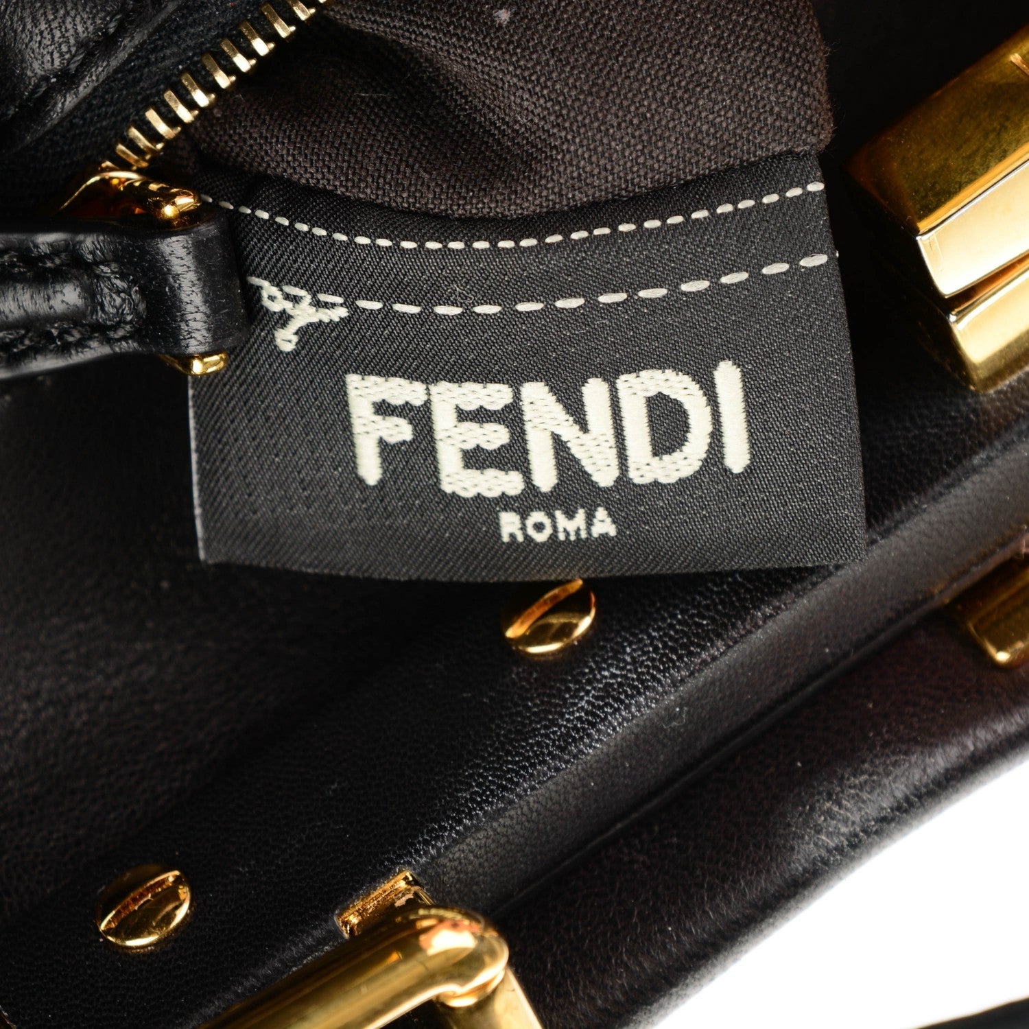 Fendi Nappa Mini Peekaboo Iconic Satchel Black 7 of 8