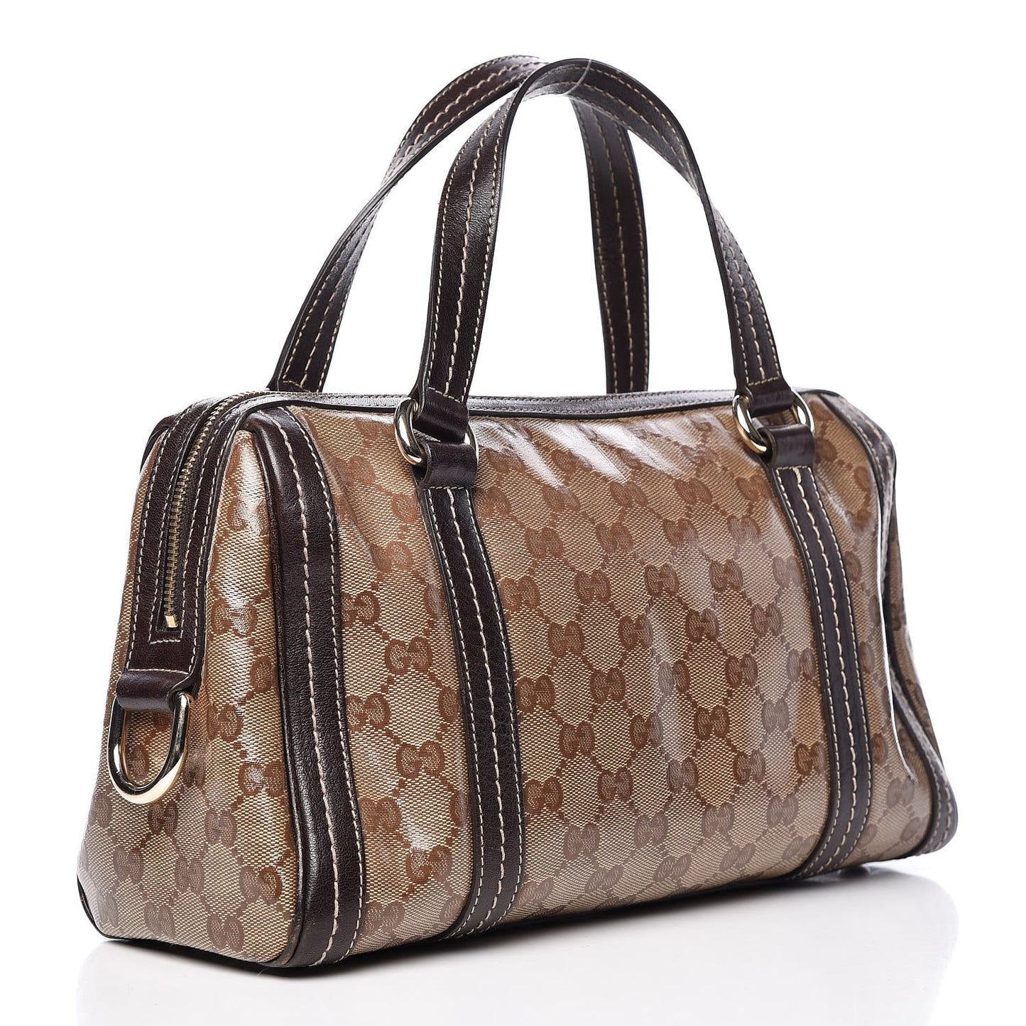 Crystal Monogram Duchessa Boston Bag Brown