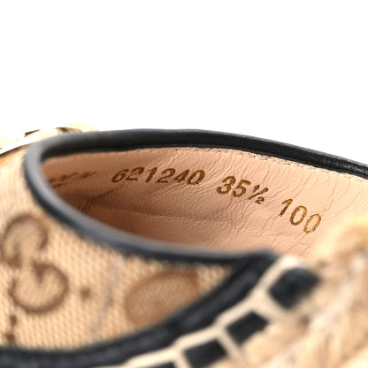 Gucci Monogram Matelasse GG Marmont Ankle Wrap Platform 35/120mm Espadrille Wedges 35.5 Beige Ebony Black Sand Storm 7 of 10