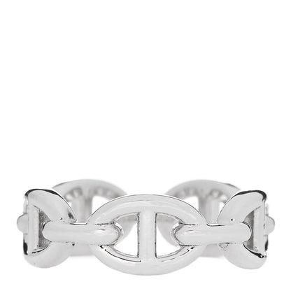 Hermes Sterling Silver PM Chaine d'Ancre Enchainee Band Ring 55 7.25 1 of 9