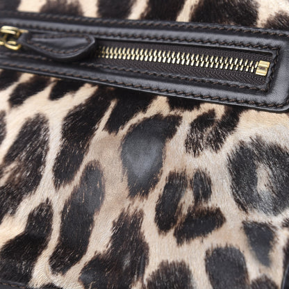 Celine Leopard Pony Hair Mini Luggage Brown 14 of 18