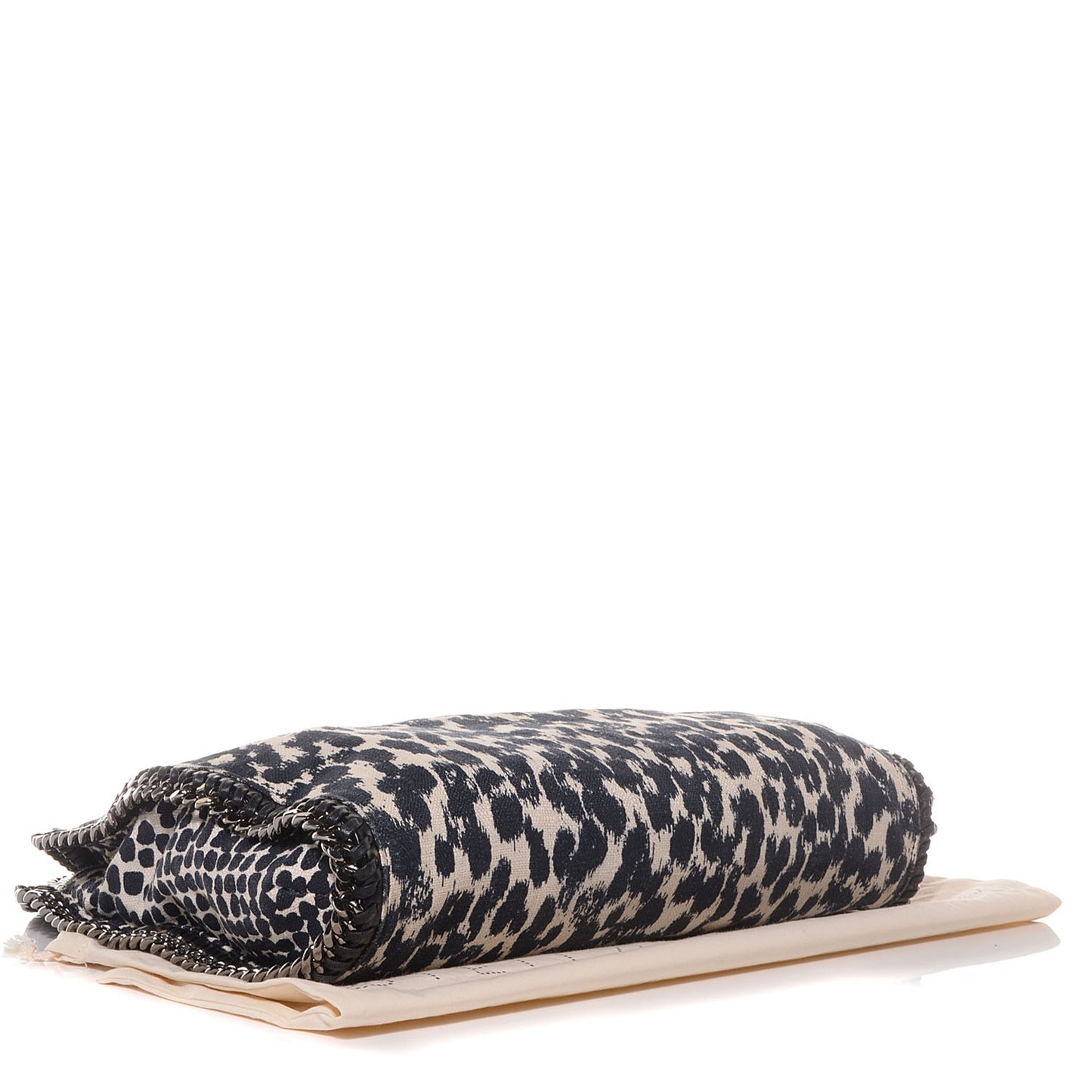 Linen Leopard Small Falabella Tote Black