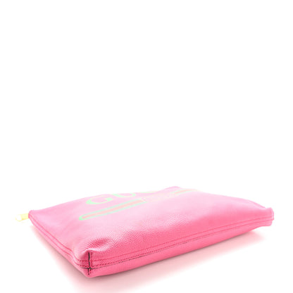 Gucci Pebbled Calfskin Medium Logo Portfolio Clutch  Pink Green 4 of 15