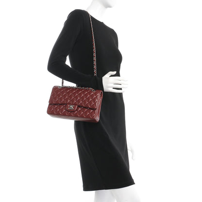 Chanel Caviar Quilted Medium Double Flap Dark Red 3 of 11