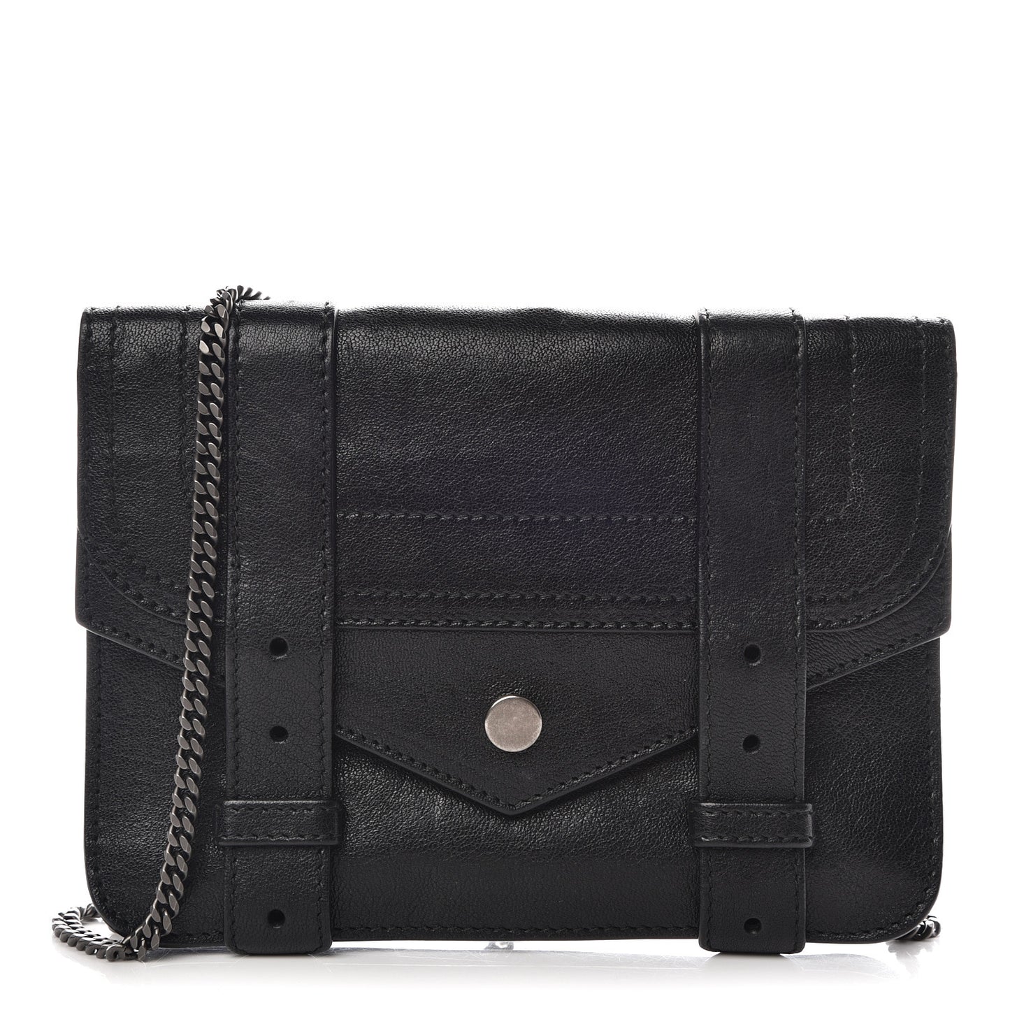 Lambskin Large PS1 Chain Wallet Black