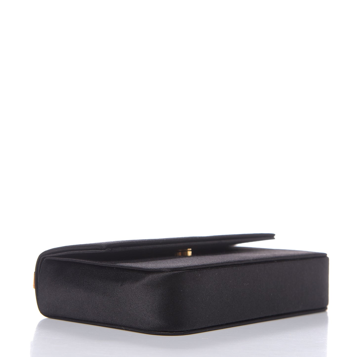 Satin Strass Top Handle Clutch Black