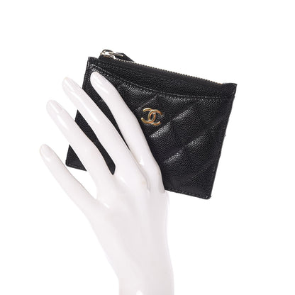 Chanel Caviar Quilted CC Zip Card Holder Black 2 of 8