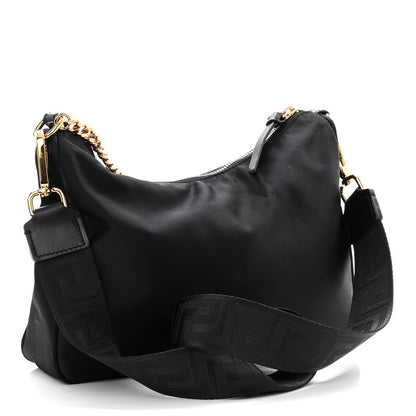 Versace Nylon Tribute Chain Crossbody Shoulder Bag Black 3 of 10