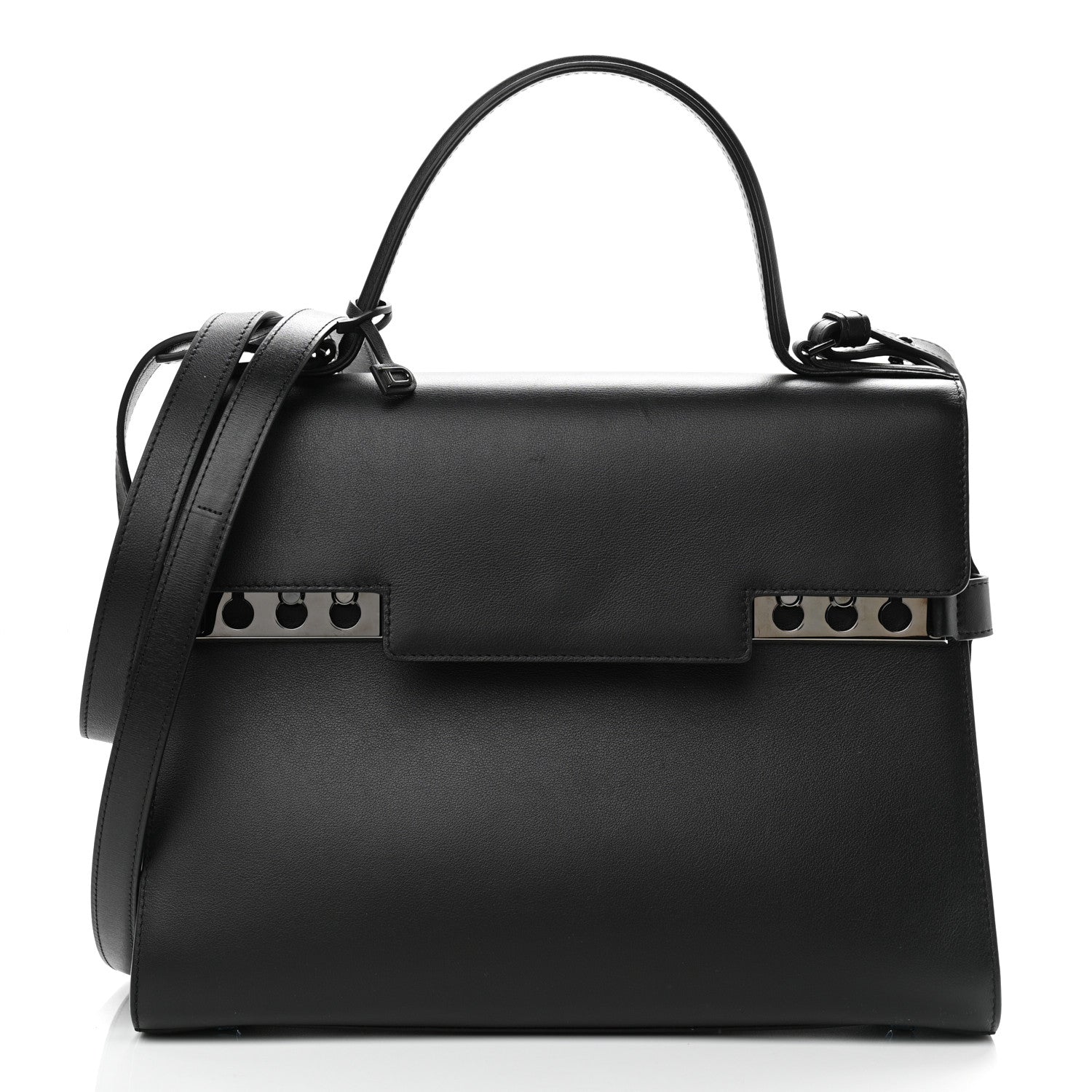 Delvaux Smooth Calfskin GM Tempete Satchel Black 1 of 12