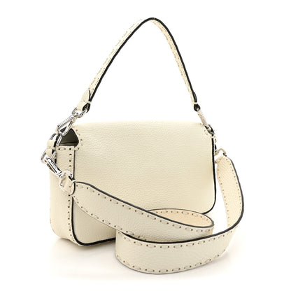 Fendi Cuoio Roma Sellerissima Nappa Sintetica Tape Stitch Baguette Bianco Ice 2 of 10