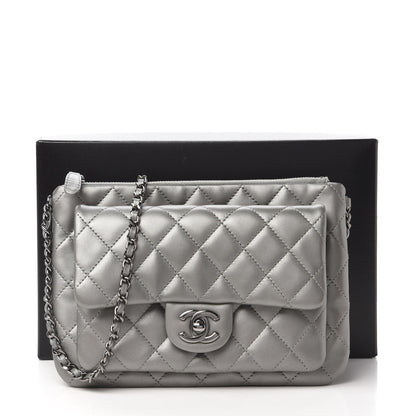 Chanel Metallic Calfskin Quilted Daily Zip Crossbody Silver 11 of 12