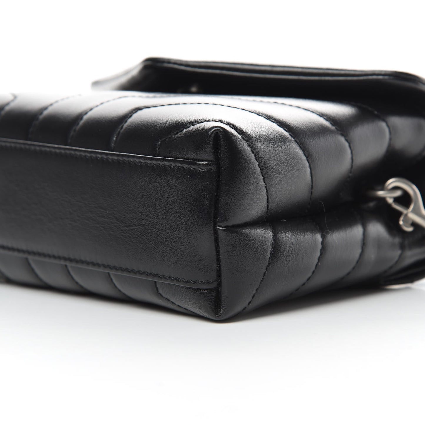 Calfskin Y Quilted Monogram Toy Loulou Crossbody Bag Black