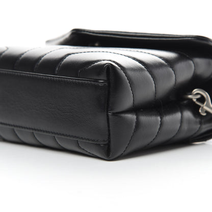 Saint Laurent Calfskin Y Quilted Monogram Toy Loulou Crossbody Bag Black 10 of 13
